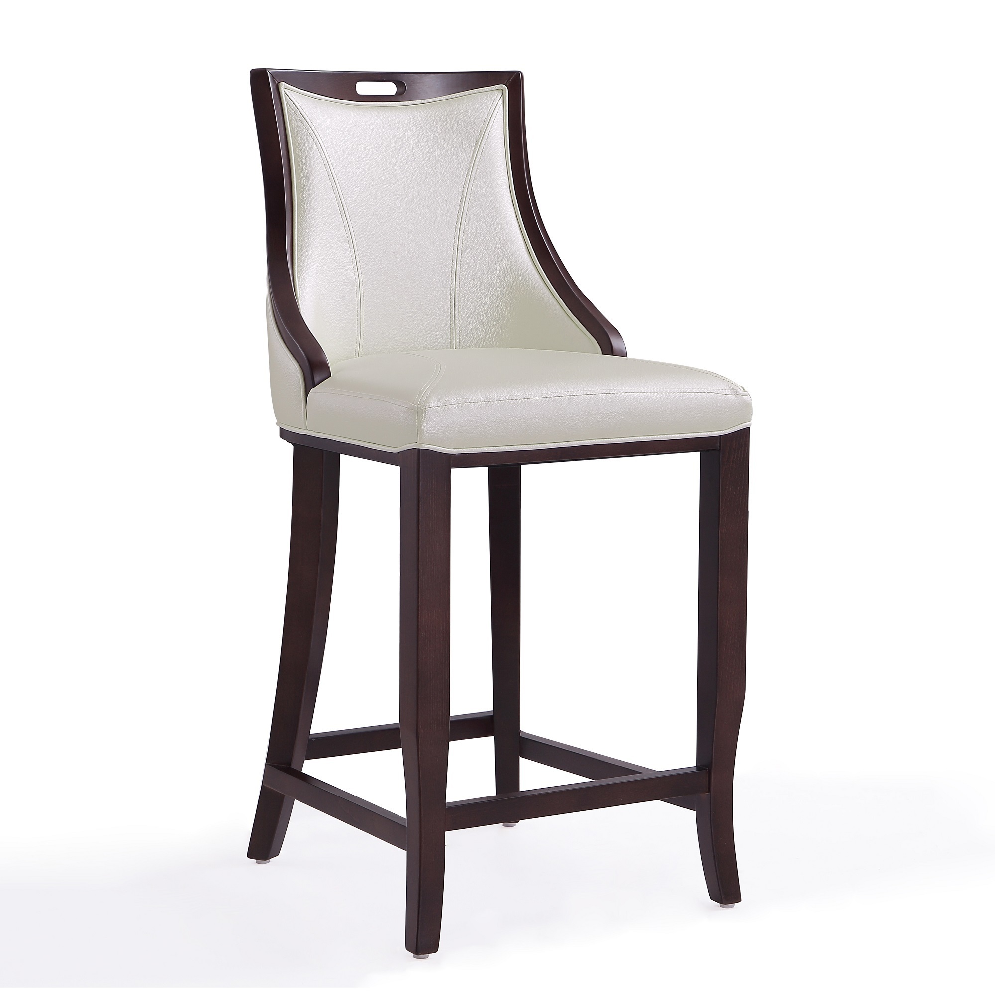 Manhattan Comfort, Emperor 41in. Pearl White Beech Wood Stool, Primary Color White, Included (qty.) 1 Model# BS008